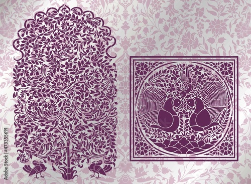 paisley floral pattern, textile , Rajasthan, royal India	