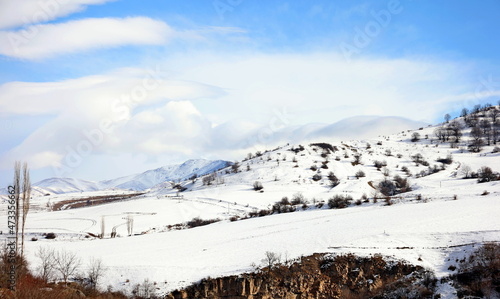 snow at the hilles and mountaines photo