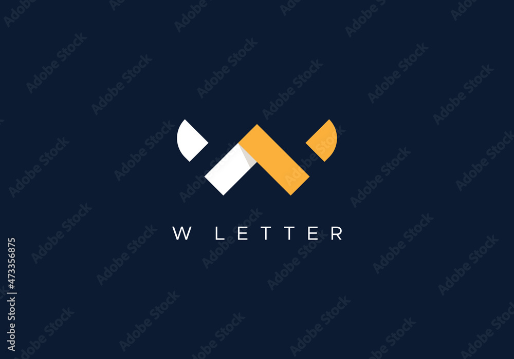 Obraz premium W Letter Logo Type Stylish Professional Logo Mark design Vector Template