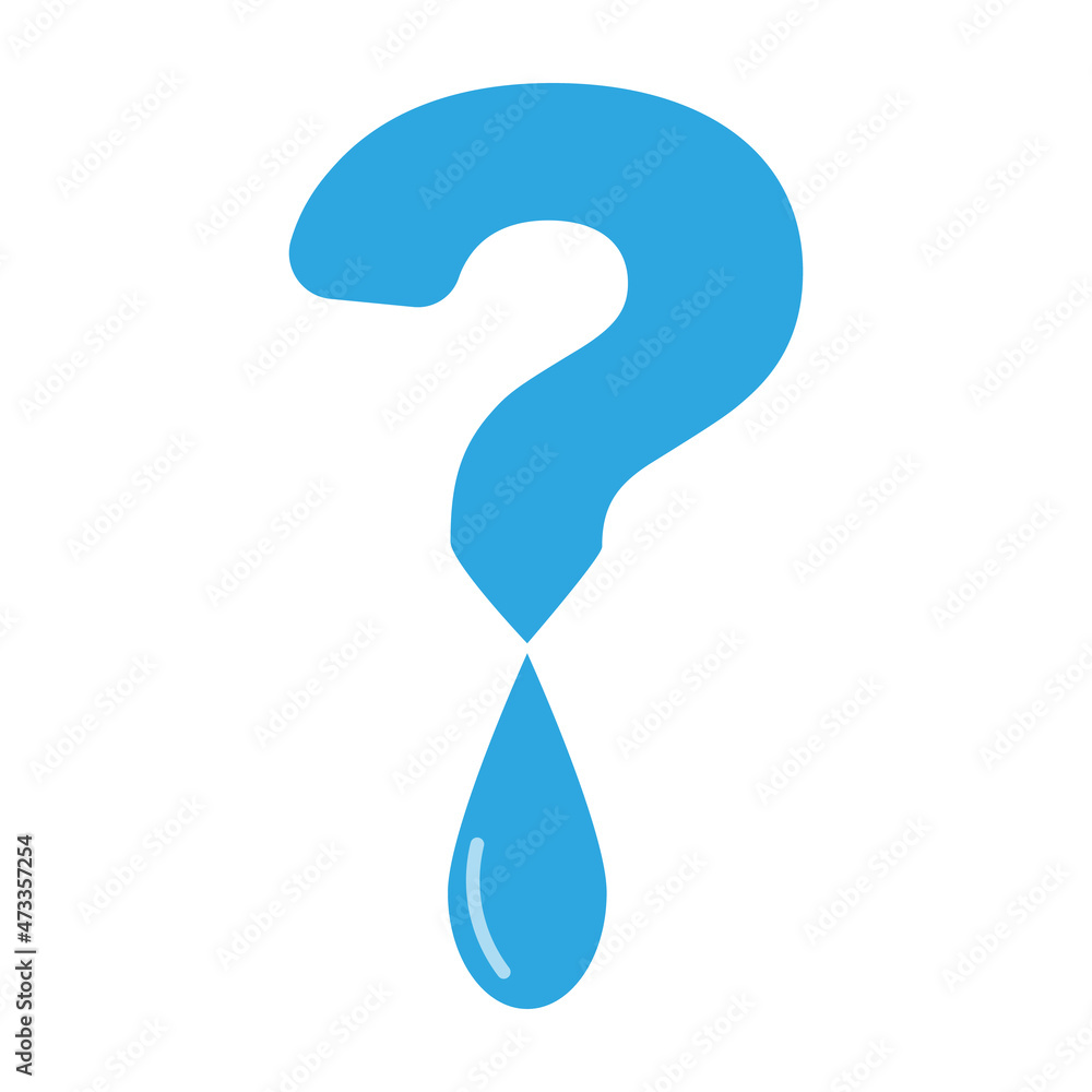 Water droplets falling from the question mark. vector. Water droplets falling from the question mark. vector.