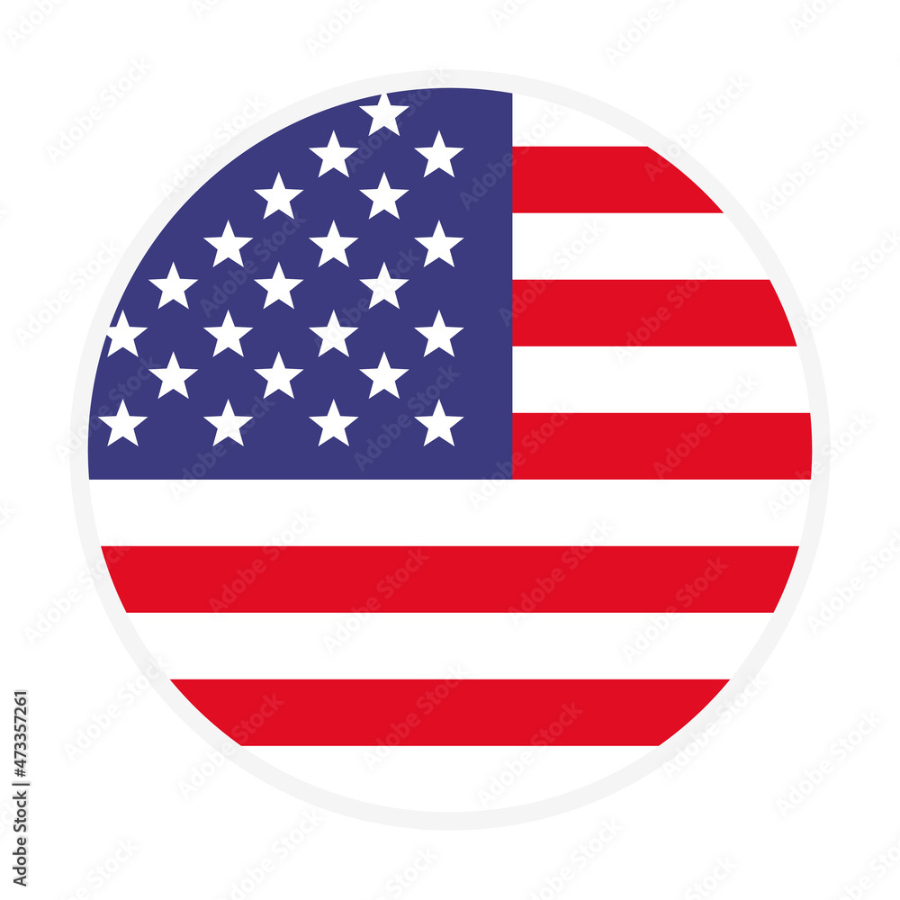 Round American Flag Icon. vector. Round American Flag Icon. vector.