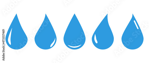 Water droplets with different shaped water droplets and glossy water droplets. vector.