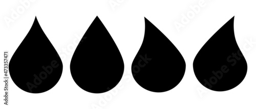 Silhouette icon of water droplets. Black vector.