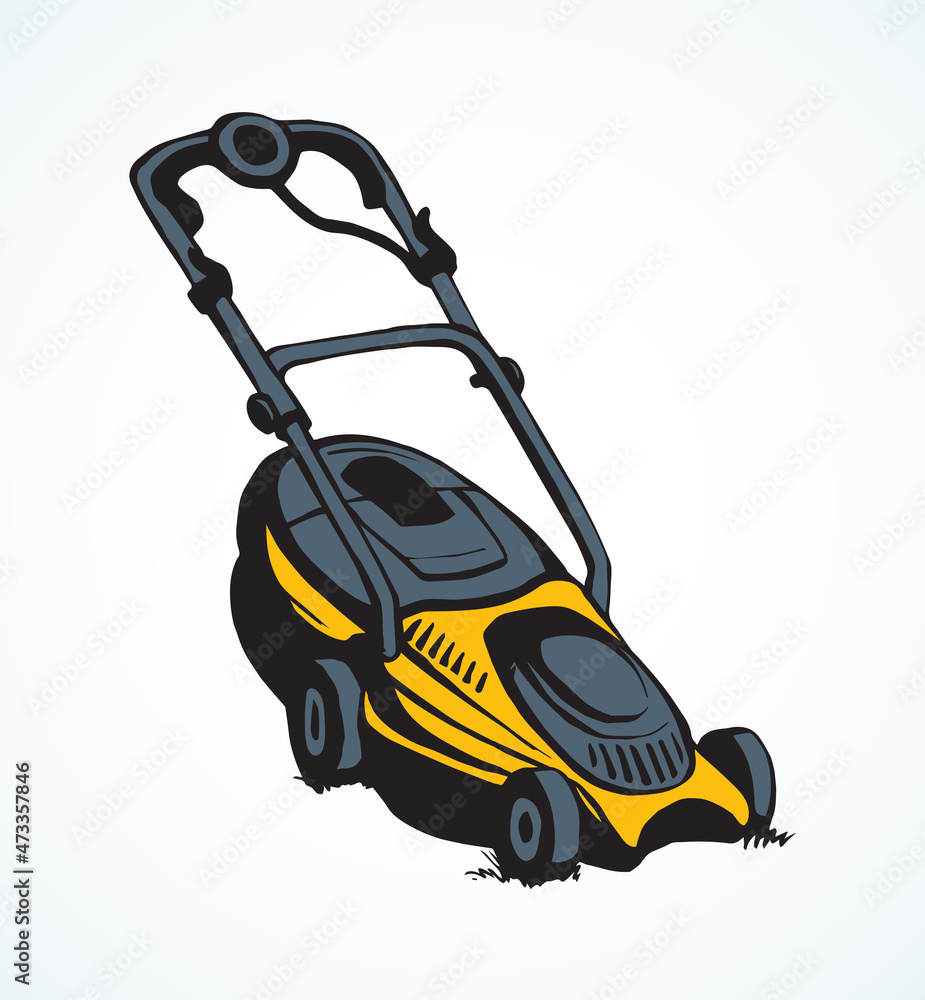 Lawn mower. Vector drawing