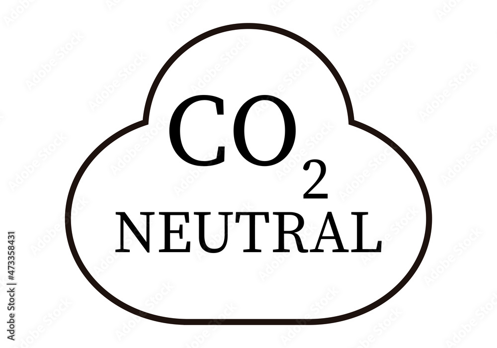 Icono negro de dióxido de carbono neutral.
