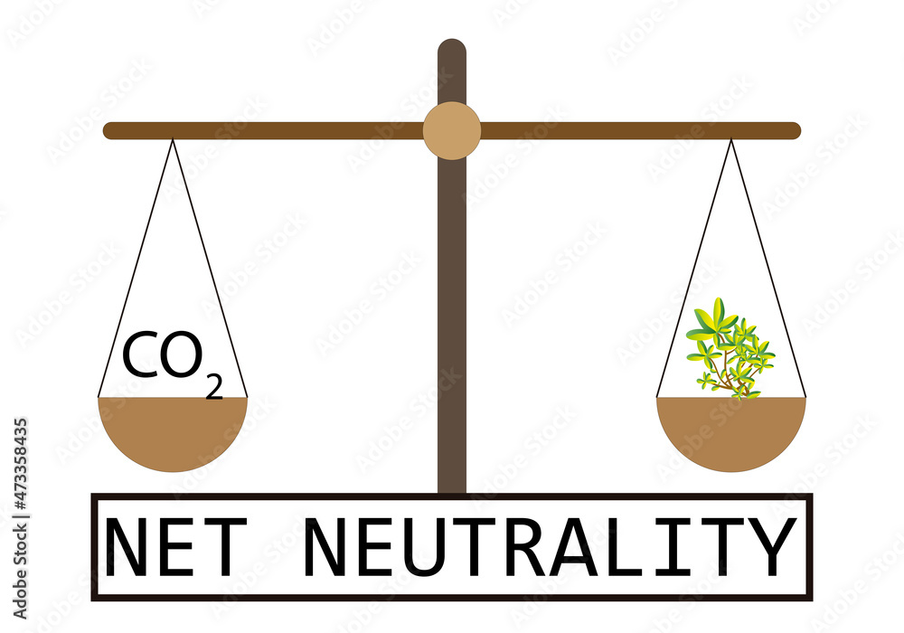 Equilibrio entre emisiones de dióxido de carbono y plantas.