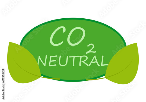 Etiqueta verde de dióxido de carbono neutral.