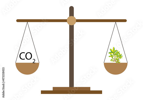 Equilibrio entre emisiones de dióxido de carbono y plantas.