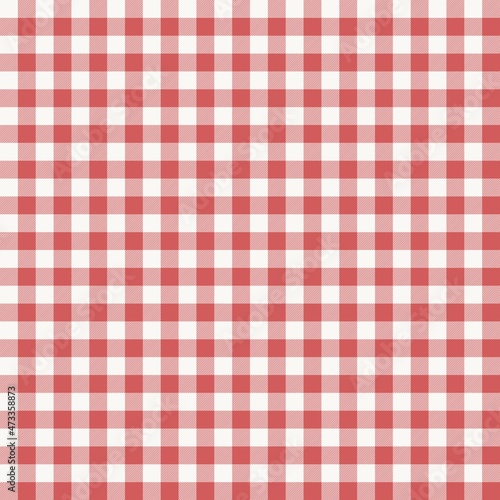 Red white gingham tablecloth pattern