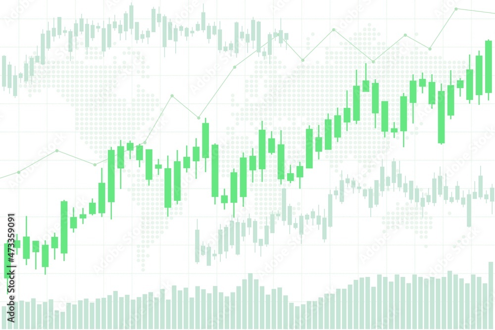Green stock market chart background Green stock market chart background
