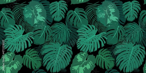Seamless tropical jungle vector