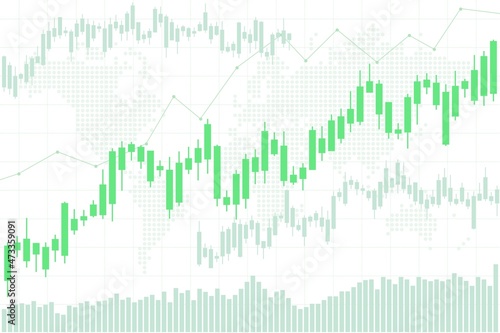 Green stock market chart background