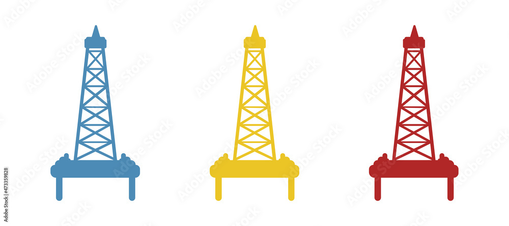 Oil rig icon on a white background, vector illustration Oil rig icon on a white background, vector illustration