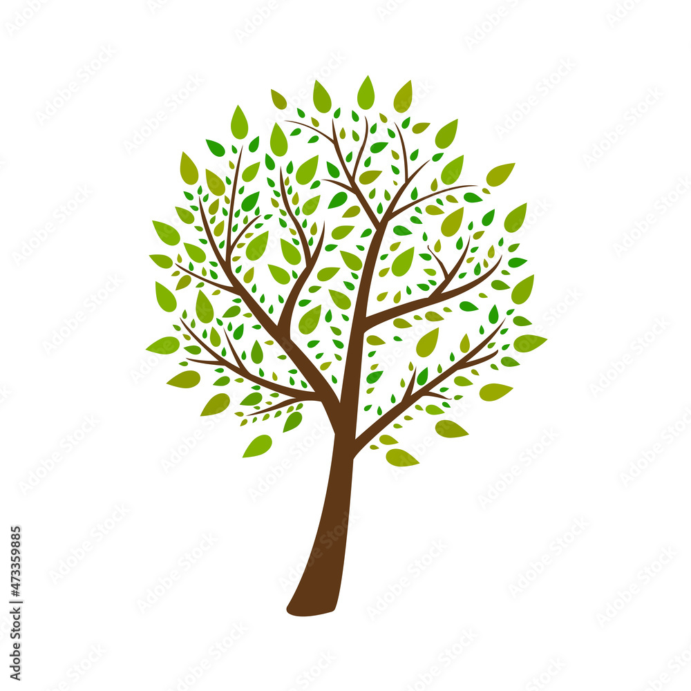 image of a tree on a white background, vector illustration