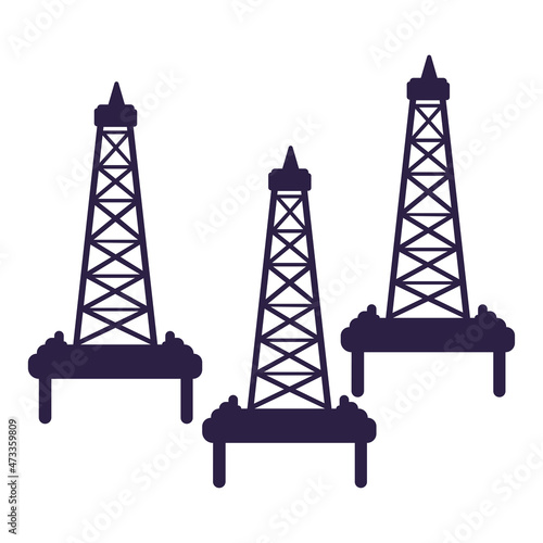 Oil rig icon on a white background, vector illustration