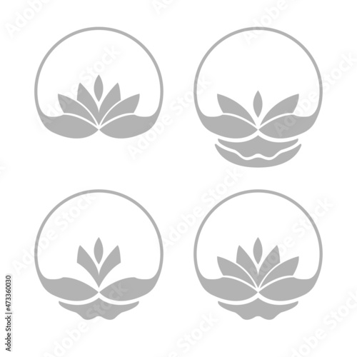 lotus icon on a white background, vector illustration