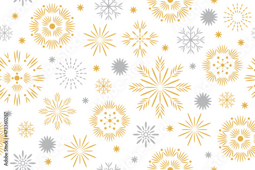 Pattern with snowflakes. Seamless Christmas and New Year background