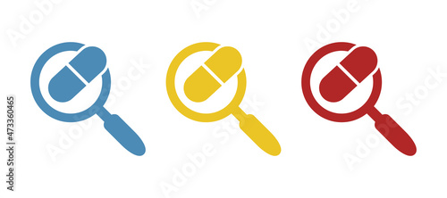 pills icon on white background, vector illustration