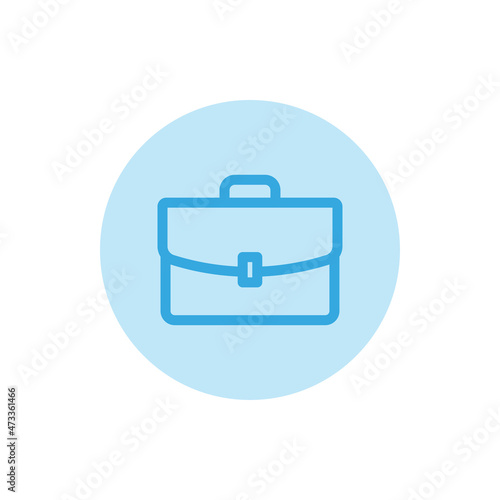 Blue suitcase icon vector on white background