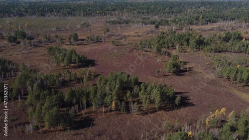 Flight over the river Siberia