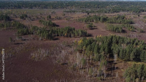 Flight over the river Siberia