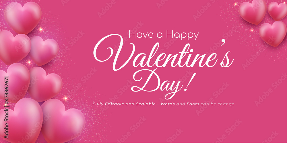 Realistic 3d love design suitable for valentine with pink background