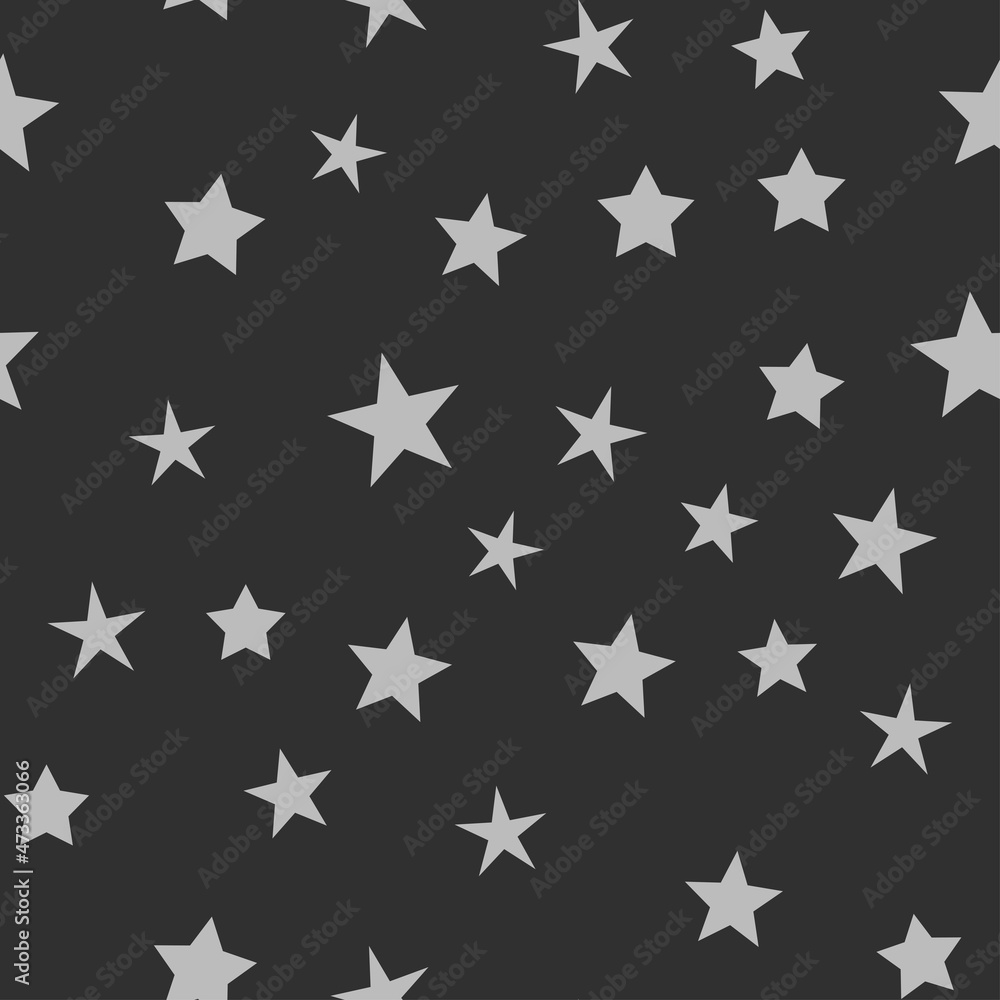 Stars seamless pattern. Random star icons, space sky night design. Stars seamless pattern. Random star icons, space sky night design.