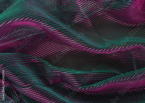 Draped green and pink gradi...