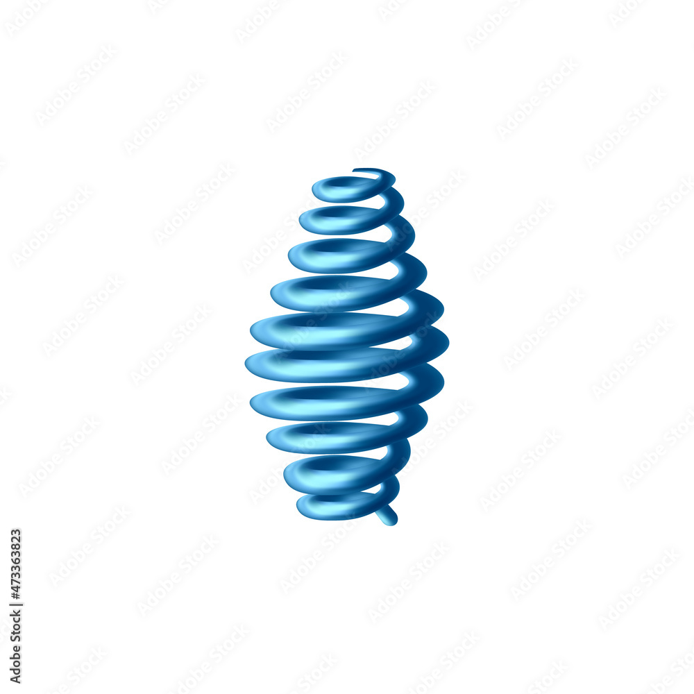 Spring spindle shaped with silicone wrap, 3d vector illustration isolated. Spring spindle shaped with silicone wrap, 3d vector illustration isolated.