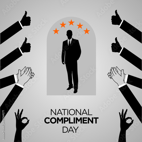 National Compliment Day. January 24. Holiday concept. Template for background, banner, card, poster. Vector illustration.