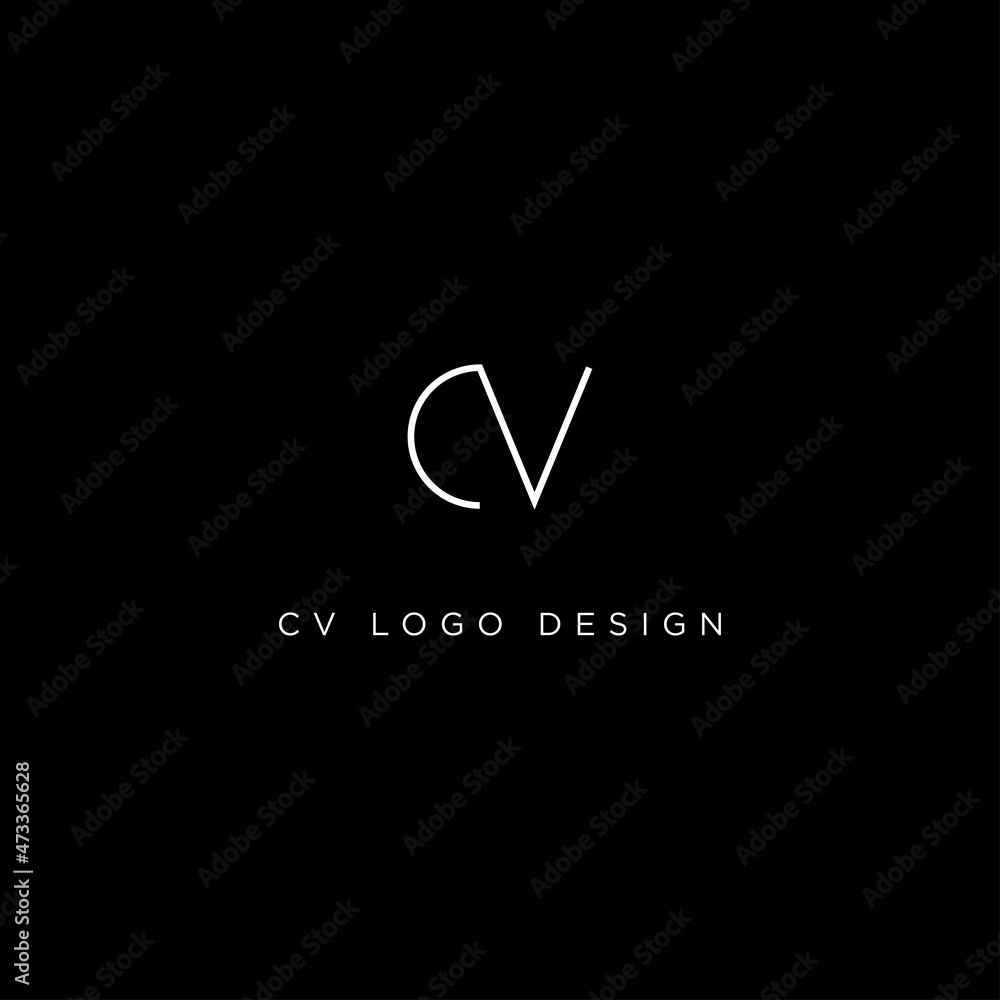 CV INITIAL LOGO DESIGN VECTOR CV INITIAL LOGO DESIGN VECTOR