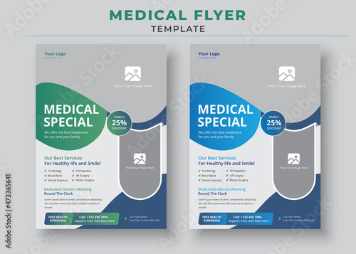 Medical Flyer Template, Healthcare Medical Flyer, Modern Medical Flyer Template Design, medical poster.