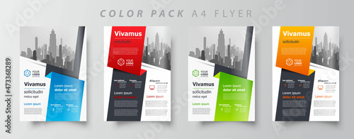 Flyer brochure design template set color, creative leaflet size A4, trend cover