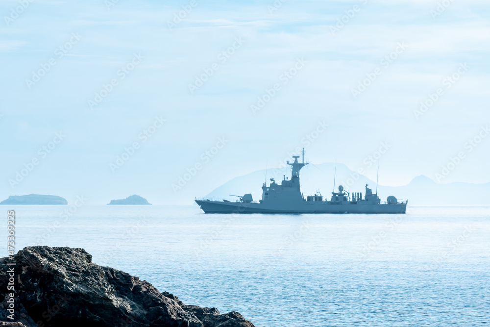 modern warship, fast attack craft in coastal waters