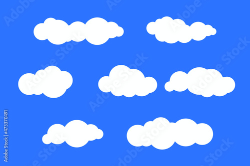 Fototapeta Naklejka Na Ścianę i Meble -  Collection of flat vector clouds