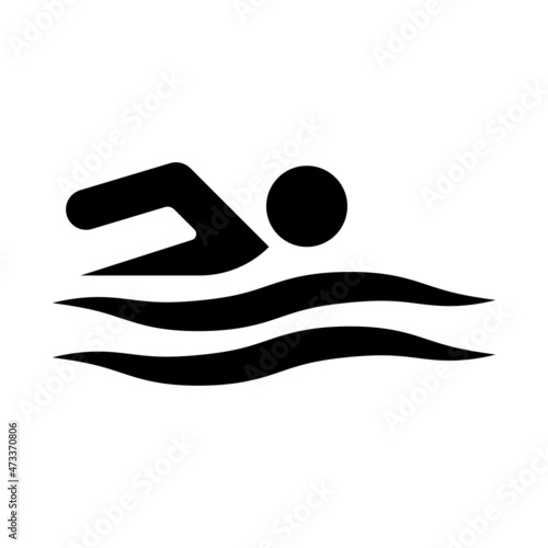 Swim icon vector on white background. Illustration with black swim icon. Symbol, logo illustration.