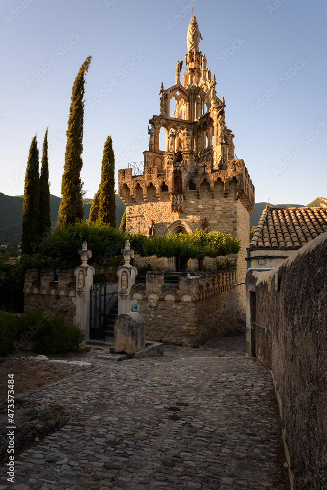 The Randonne tower (also known as the Chapel of Bon Secours) in the upper part of the medieval village of Nyons, Département Drôme, Rhône-Alpes, France