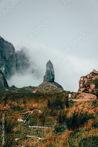 Old man storr with cloud bank