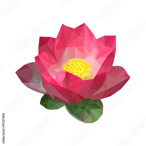 Low poly style lotus flower