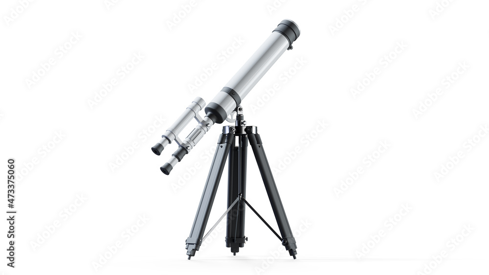 Realistic 3D Render of an antique Telescope mounted on a wooden tri-pod Realistic 3D Render of an antique Telescope mounted on a wooden tri-pod
