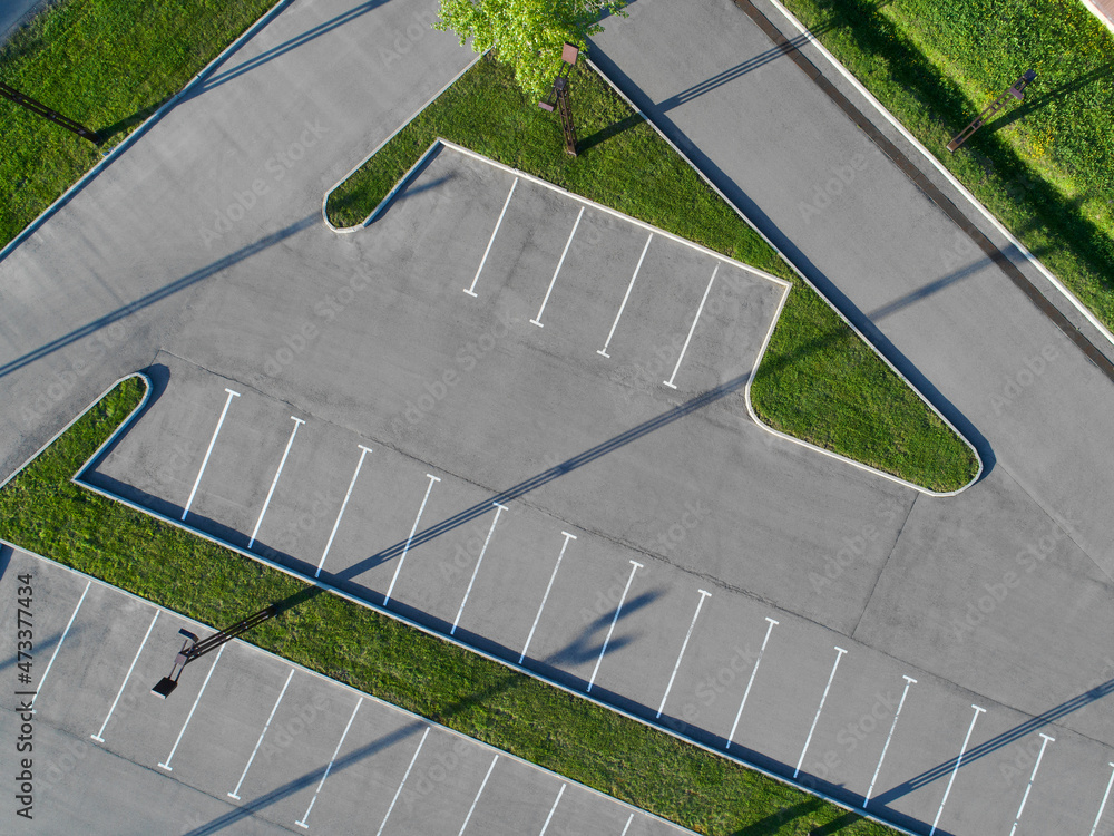 Empty parking lot from above