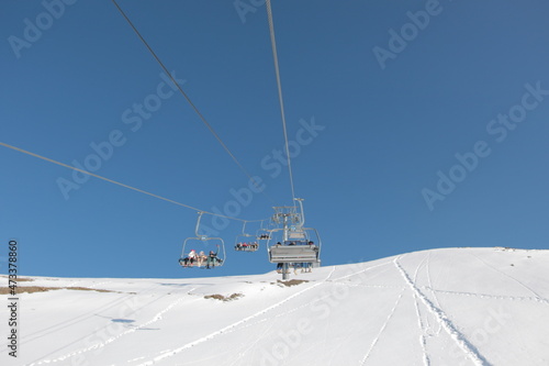 Горы горнолыжный курорт Домбай Кавказ Россия снег Карачаево-Черкессия 