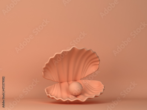 Canvastavla Shell with pearl inside