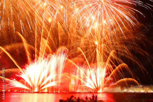 Feuerwerk auf der Festa del Redentore, Erlöserfest, erinnert an das Ende der Pestepedemie 1577, photo