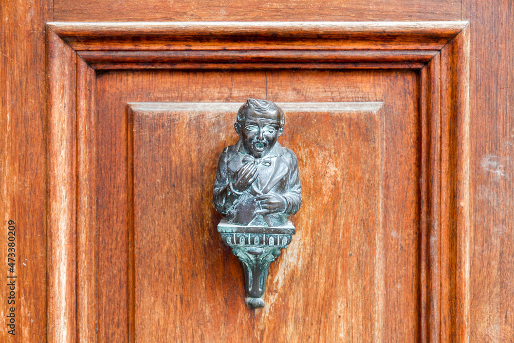 Bronzener Türgriff, Venedig, Italien Bronzener Türgriff, Venedig, Italien