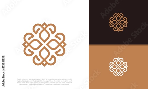 Ornament logo design. Motif symbol vector illustration.	
