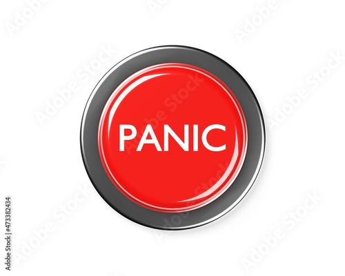 Free Download Red panic push button over white background, emergency, security or safety concept, flat lay top view from above - GFXLoad
