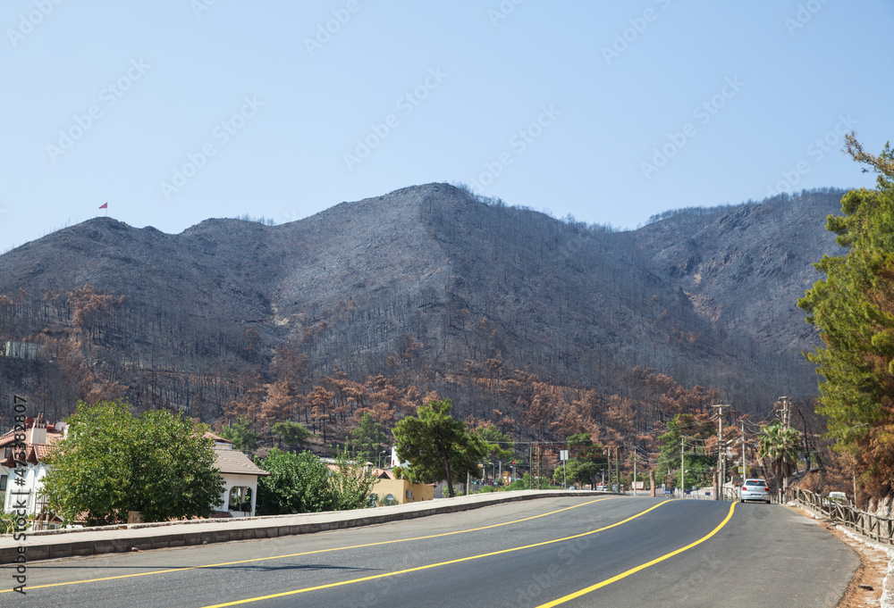 İçmeler region after days of forest fires.