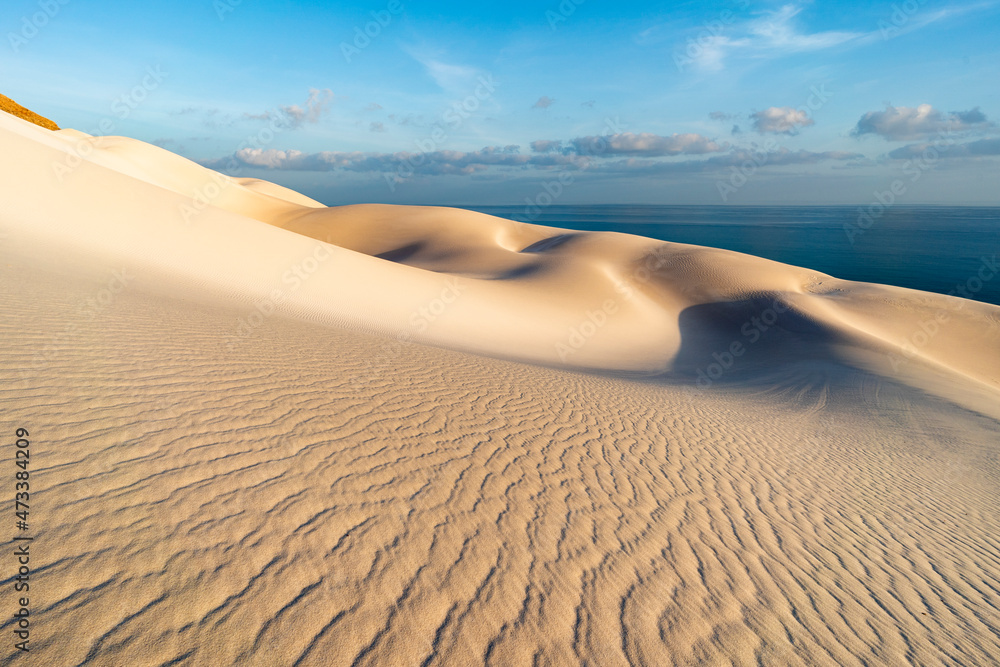 white sand dunes on Socotra island