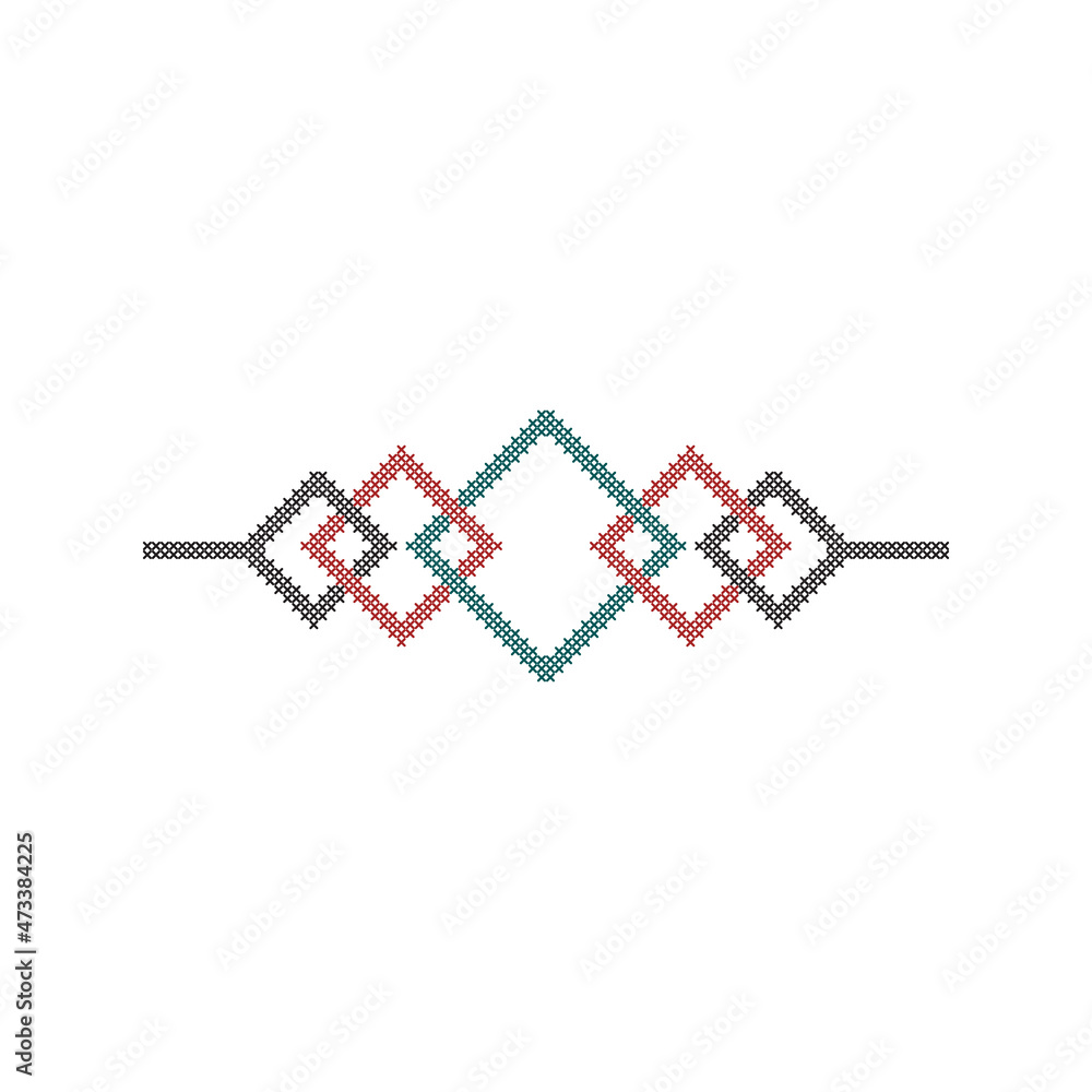 Cross stitch art for embroidery element pattern Cross stitch art for embroidery element pattern